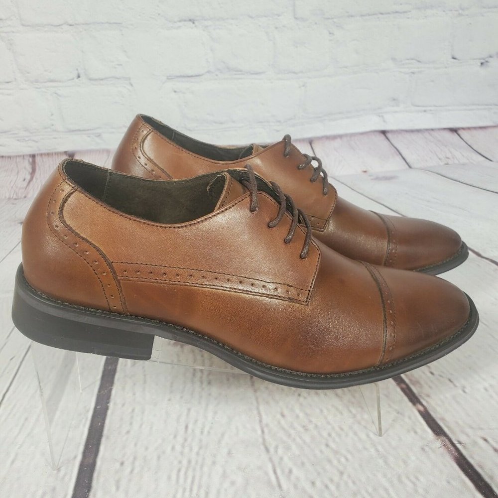 Asher Green Men's Brown Genuine Leather Oxford Shoes - Picture 3 of 9